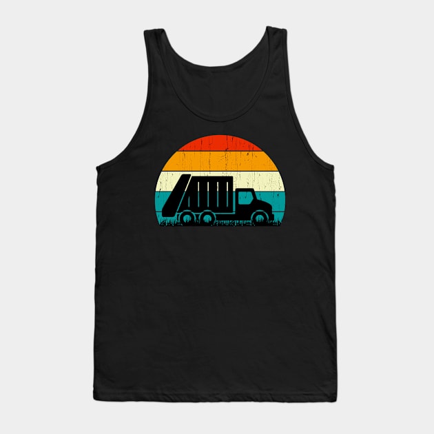 Garbage Truck Shirt Recycling Trash Garbage Truck Sunset Old School Party Tank Top by Nikkyta